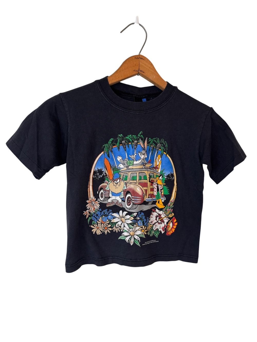 Vintage 1994 Looney Tunes Surf Beach Graphic Tee Youth Large Made USA
